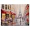 Designart - Lovers in Paris Eiffel Tower - Cityscapes Painting Print on Wrapped Canvas